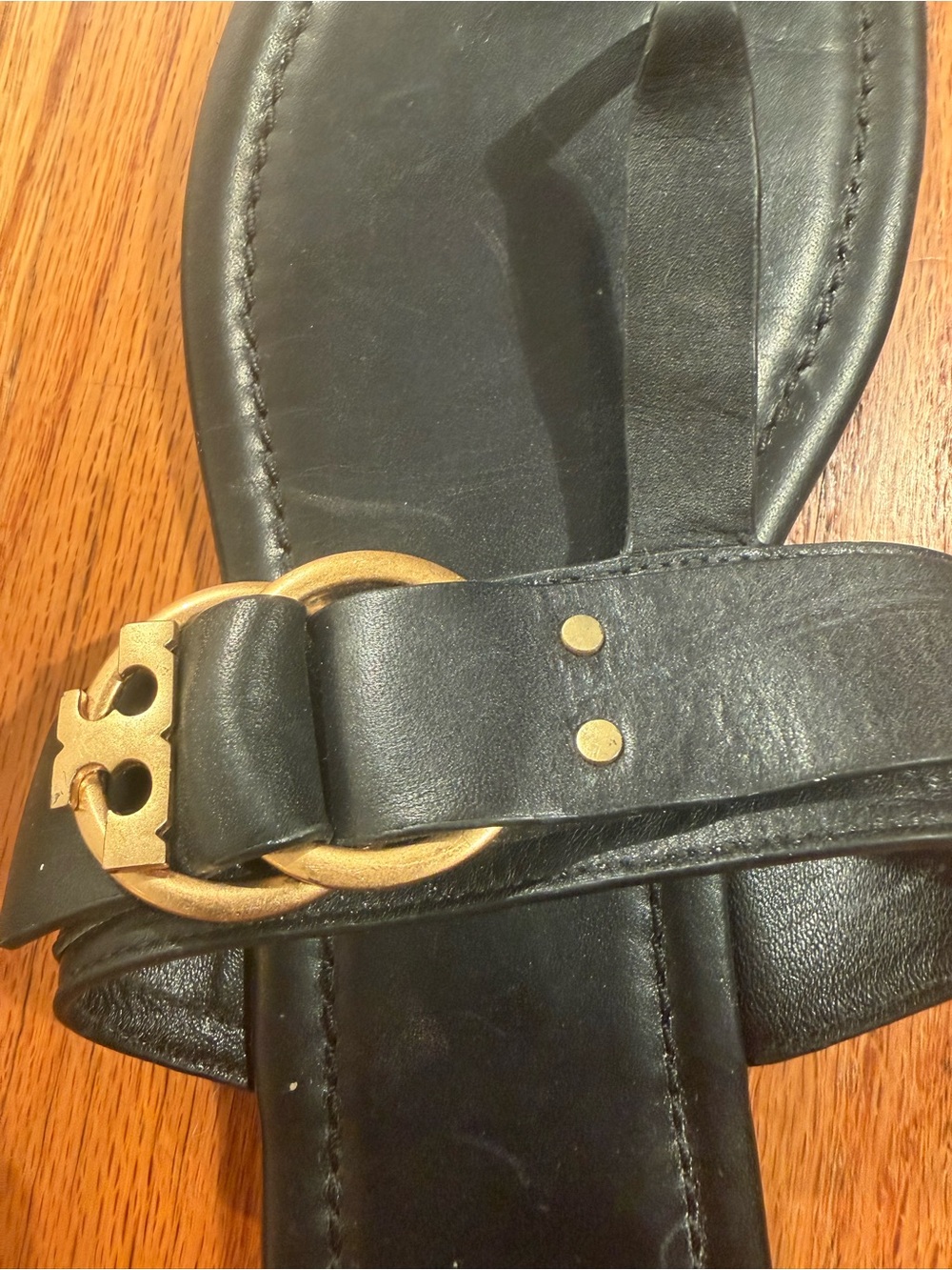 Tory Burch Marsden Black Flat Thong Sandals - Picture 4 of 6